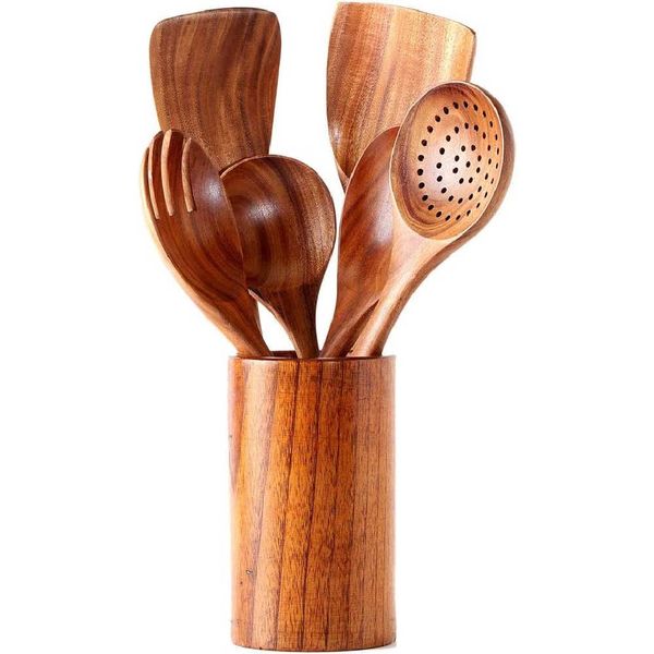 Best Wooden Kitchen Utensils Your Top Reliable Sous Chefs   NAYAHOSE Wooden Kitchen Utensils Set 1 